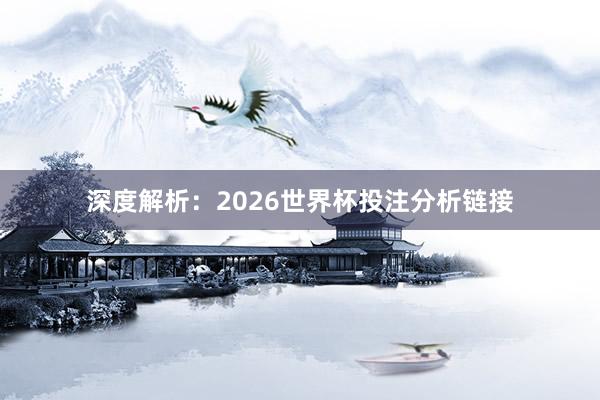 深度解析：2026世界杯投注分析链接